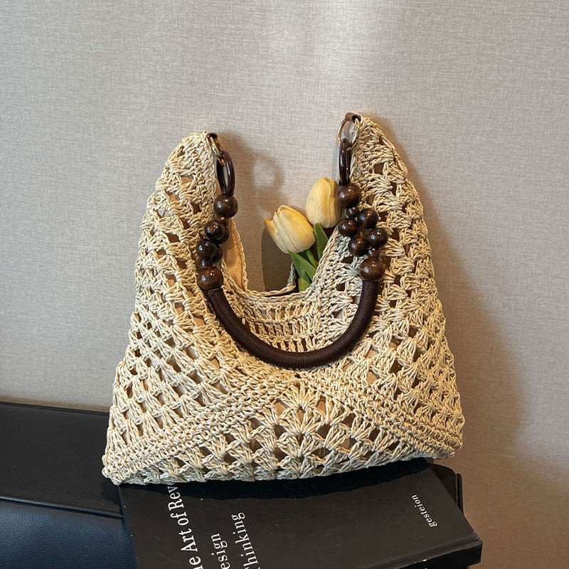 Tote Bag Beach - Plaj Tatili Stili Geniş Kapasiteli Hasır