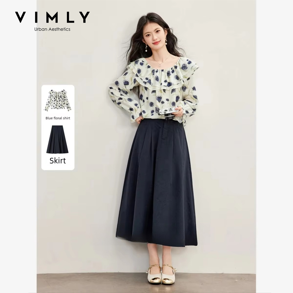 Blouse Off Shoulder - VIMLY Çift Katlı Fırfırlı Omuzları Açık