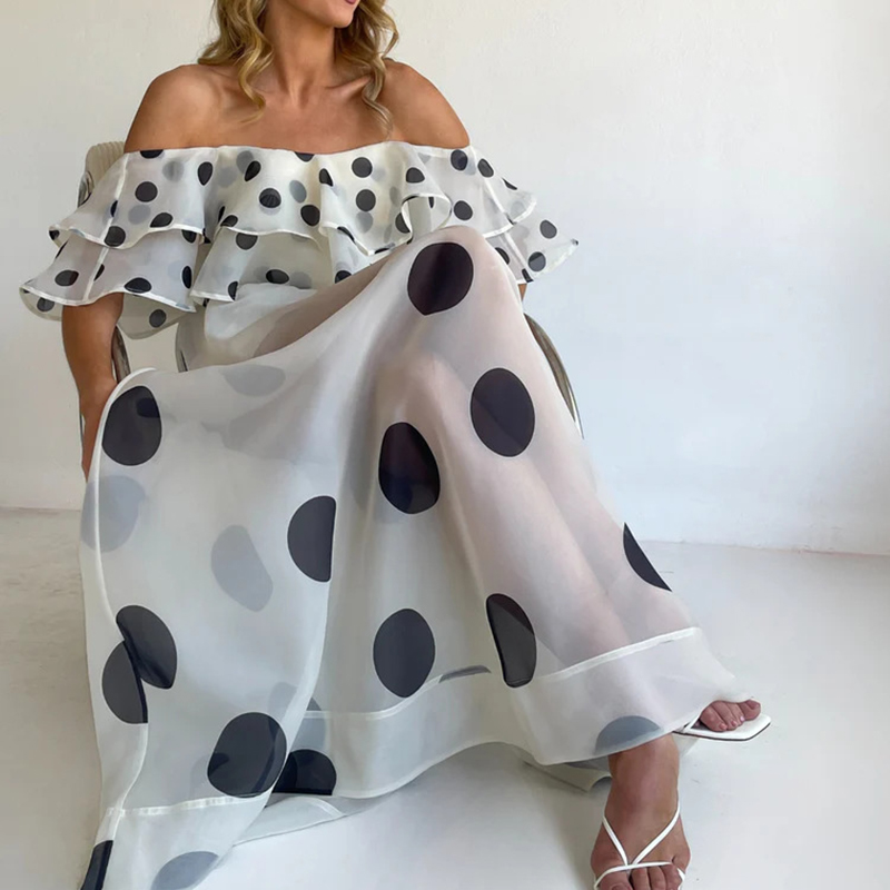 Romper Floral Print - Kadın kısa kollu uzun etekli 2