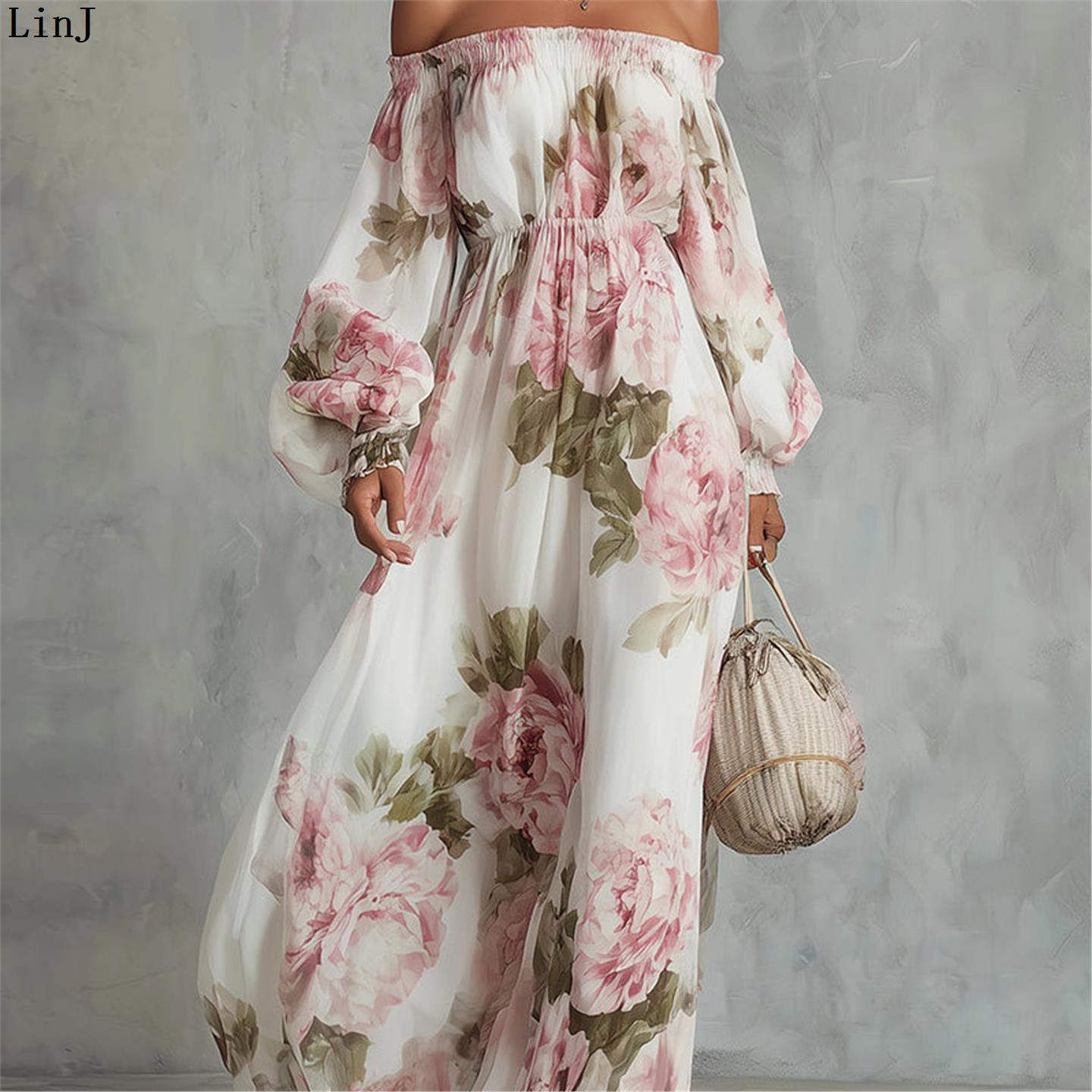 LinJ2026 Kadın Tatil Tek Omuzl - Midi Skirt Floral incelemesi ve fiyatı