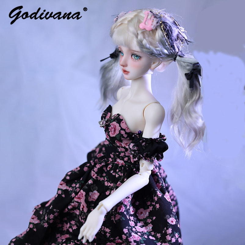 1/4 BJD Bebek Elbisesi, Siyah  - Midi Skirt Floral incelemesi ve fiyatı