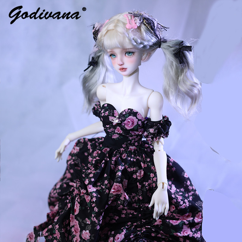 1/4 BJD Bebek Elbisesi, Siyah  - Midi Skirt Floral incelemesi ve fiyatı