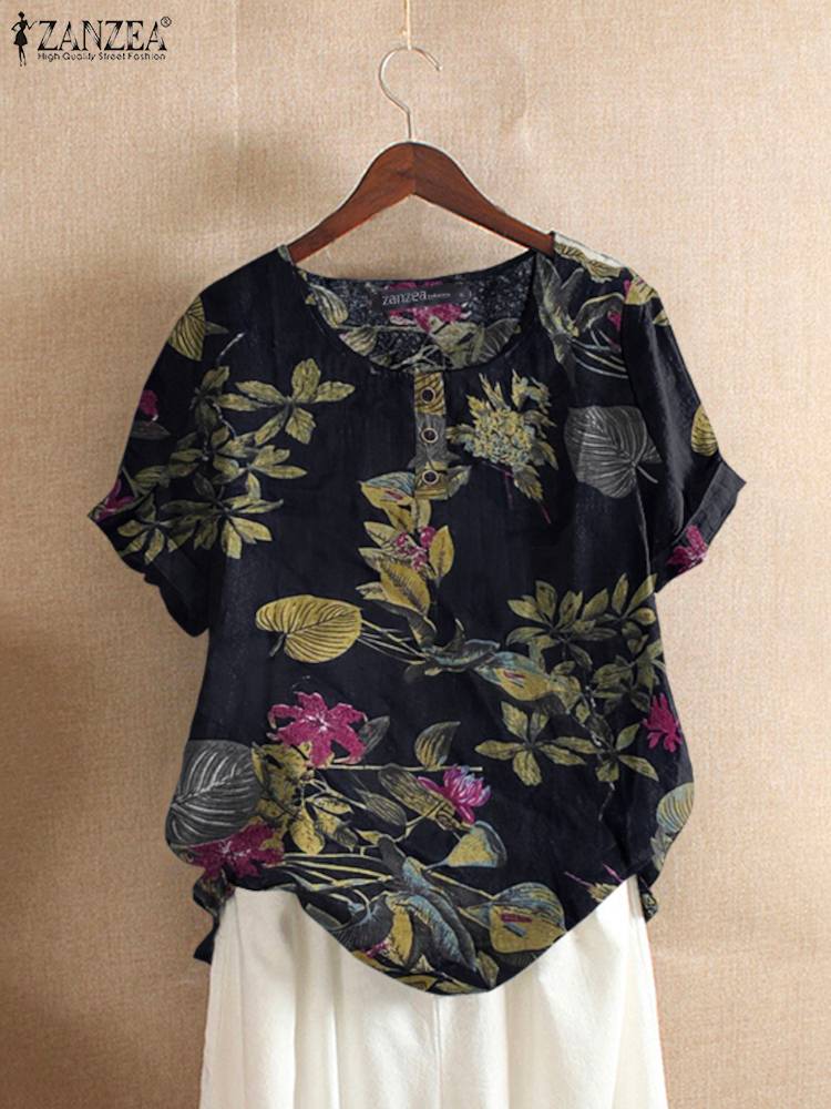 ZANZEA Kadın Pamuklu Gömlek Mo - Romper Floral Print incelemesi ve fiyatı