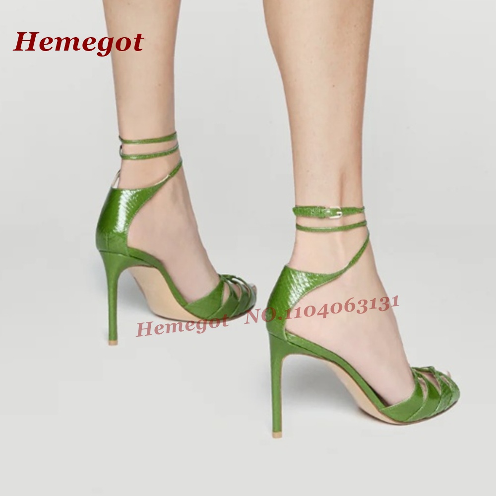 Yeşil Croc Desenli Askılı Sand - Sandal Strappy Heeled incelemesi ve fiyatı